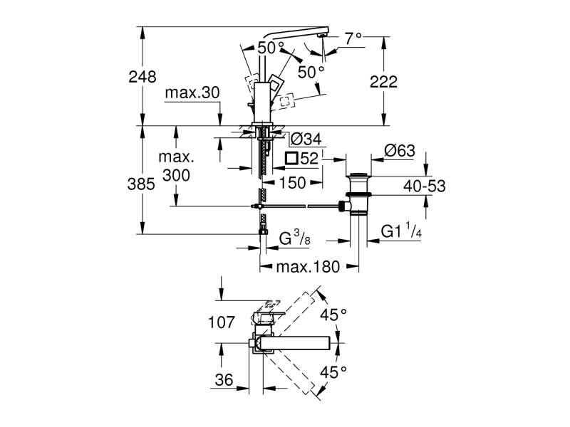Купить Смеситель Grohe Eurocube 2313500E для раковины