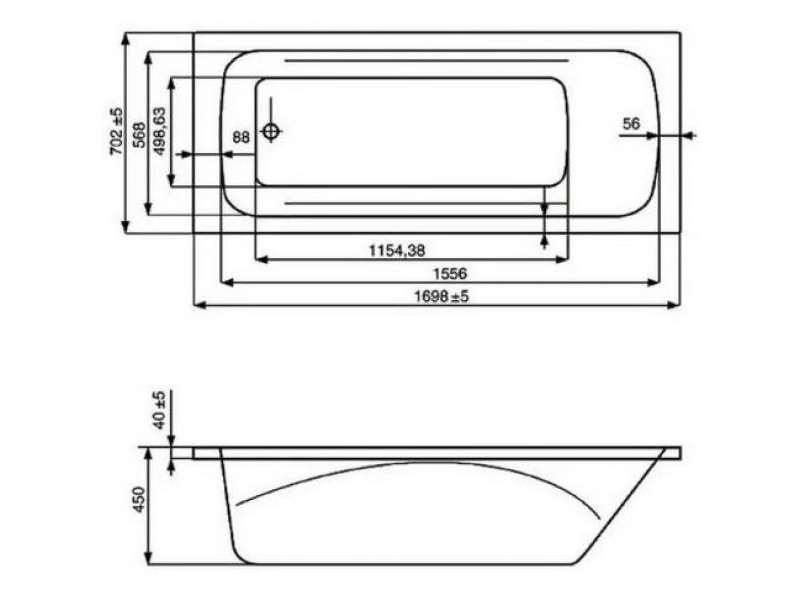 Купить Ванна акриловая Roca Line 170 x 70 см ZRU9302924, белая