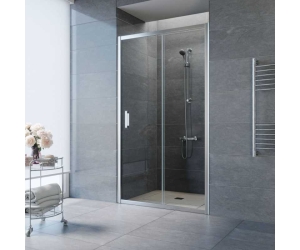 Душевая дверь в нишу Vegas Glass ZP Tur Novo 125 08 01, 125 х 200 см, профиль хром глянцевый, стекло прозрачное