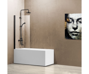 Душевая шторка на ванну Vincea VSB-11800CLB 80 x 140 см, распашная, стекло прозрачное, черный