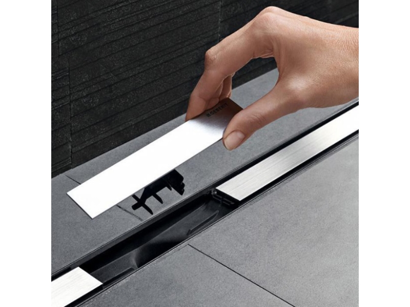 Купить Крышка душевого канала Geberit CleanLine20 154.451.00.1, 30-130 cм, тёмный металл/матовый металл