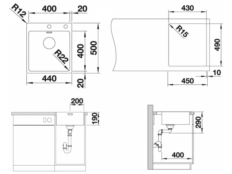 Купить Мойка Blanco Andano 400-IF/A 525244