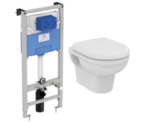 Инсталляция Ideal Standard Prosys Frame 120 M R020467 с унитазом Ideal Standard Exacto Rimless безободковый c сиденьем микролифт UV09001, комплект, X042601