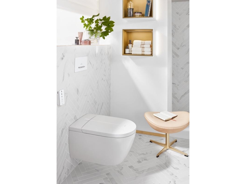 Купить Унитаз подвесной Villeroy&Boch Viclean V0E100R1 альпийский белый, с функцией биде
