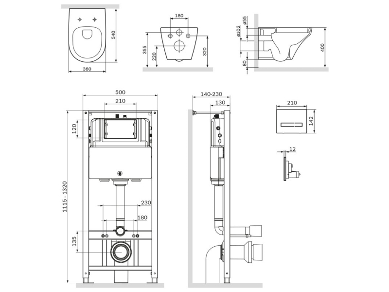 Купить Инсталляция Am.Pm Inspire, IS450A38.501700 с безободковым унитазом Inspire FlashClean, клавиша Touch Pro стекло, черная, крышка микролифт