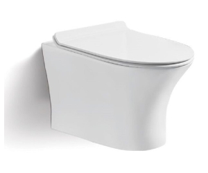 Подвесной унитаз CeramaLux 2617Е 36 x 48.5 x 35 см безободковый, сиденье DP, Soft Close, белый