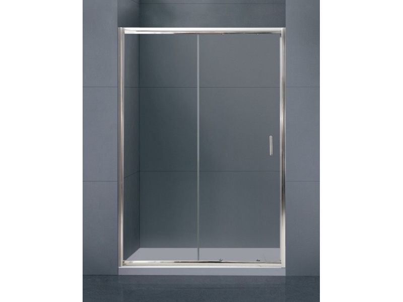 Купить Душевая дверь в нишу BelBagno UNO, 155 х 185 см, стекло прозрачное/рифлёное, профиль хром