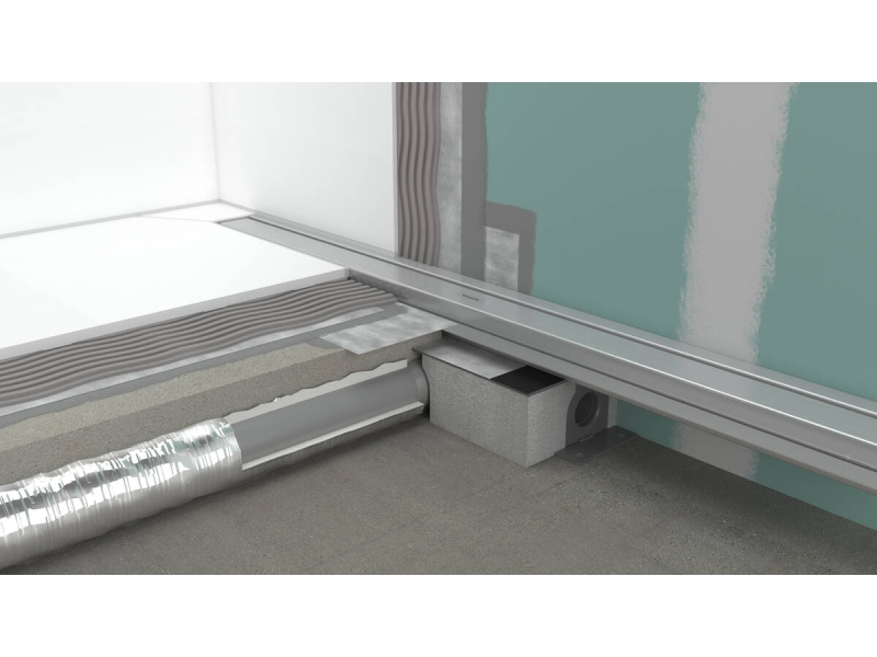 Купить Решетка для дренажного канала Hansgrohe RainDrain Rock, 70-80 см, подрезная, под плитку, хром, 56030000