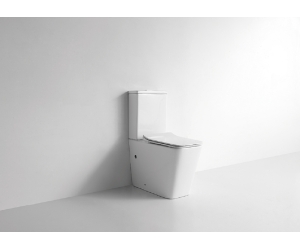 Унитаз компакт Ceramalux безободковый, крышка микролифт, белый, 2170