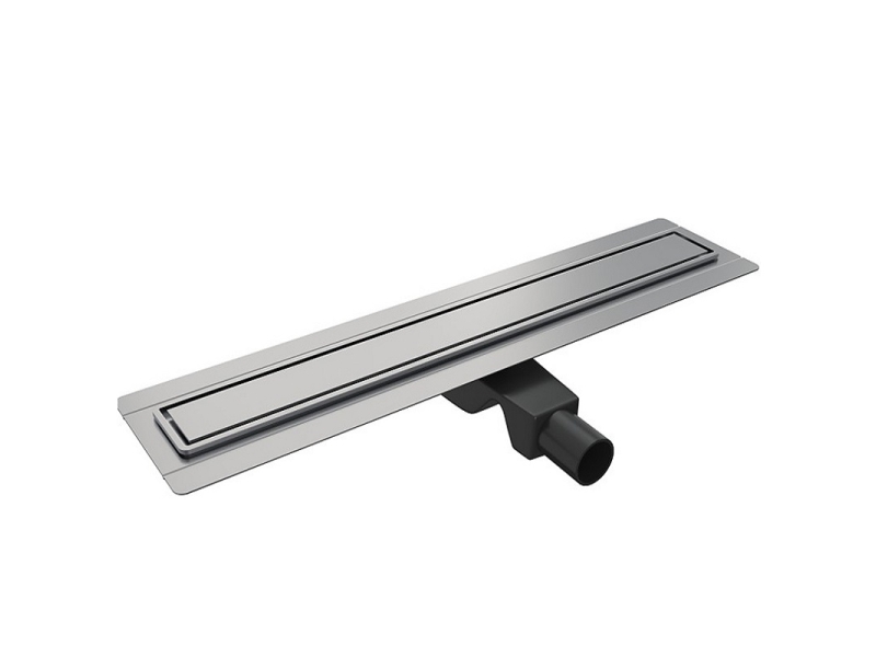 Купить Дренажный канал Timo Basic Steel 80 см с решеткой под плитку, цвет сталь, BSPG-80 S50Rb
