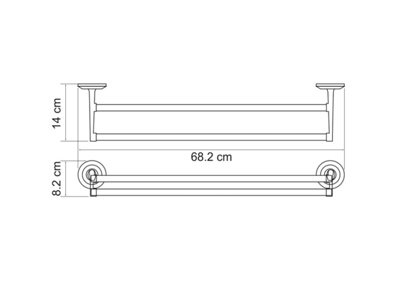 Купить Полотенцедержатель WasserKRAFT Rhein, двойной, 70 см, хром, K-6240