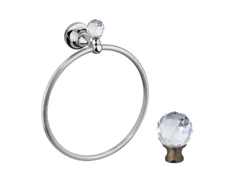 Купить Полотенцедержатель кольцо Cezares Olimp RN-01-Sw цвет хром, ручки Swarovski
