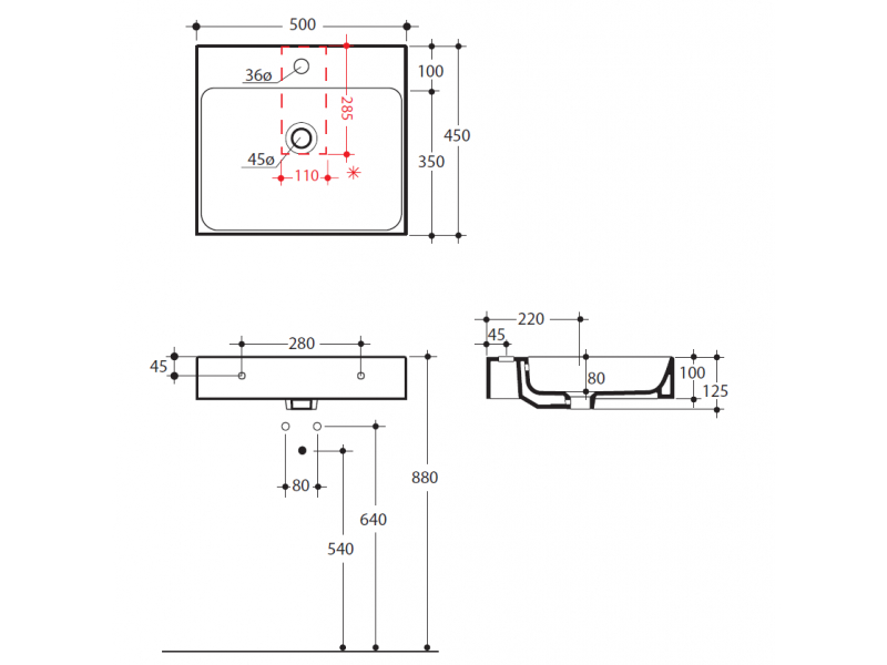 Купить Раковина Kerasan Cento 3530 bi*1, 50*45см