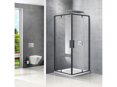 Душевой уголок Vincea Slim 90 x 90 см, стекло прозрачное, профиль черный матовый, VPR-2SL9090CLB