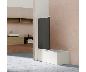 Душевая шторка на ванну Vincea 100 x 145 см, стекло тонированное, профиль хром, VSB-1E100CG