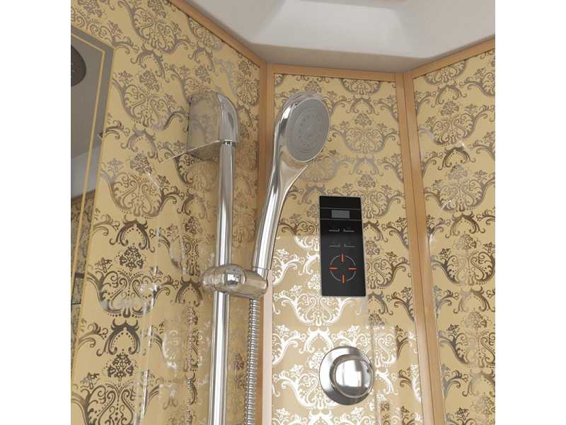 Купить Душевая кабина Niagara 7744G, 120 x 120 см с гидромассажем, стенки золото