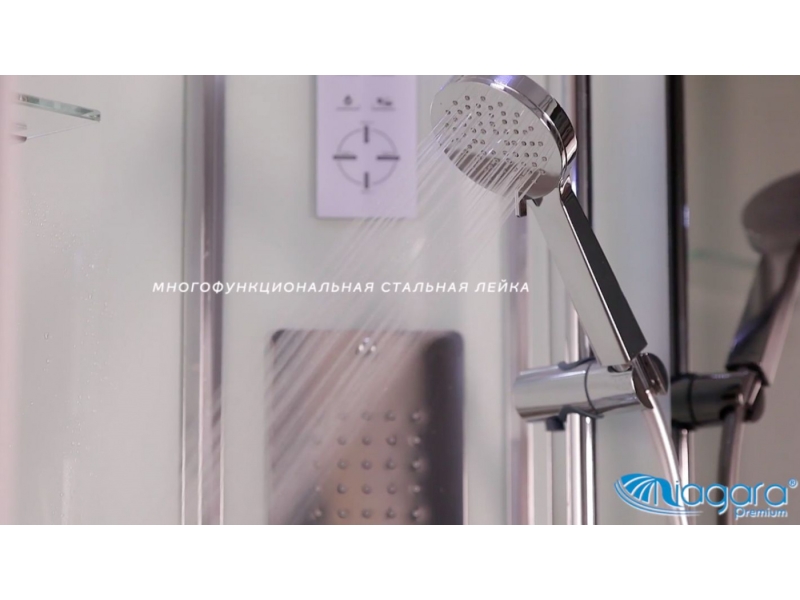 Купить Душевая кабина Niagara Premium 90 x 90, низкий поддон, профиль - черный, стекло - тонированное, NG-6901-01D BLACK