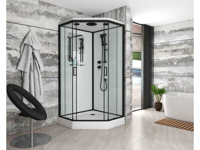 Купить Душевая кабина Niagara Premium 90 x 90, низкий поддон, профиль - черный, стекло - тонированное, NG-6901-01D BLACK