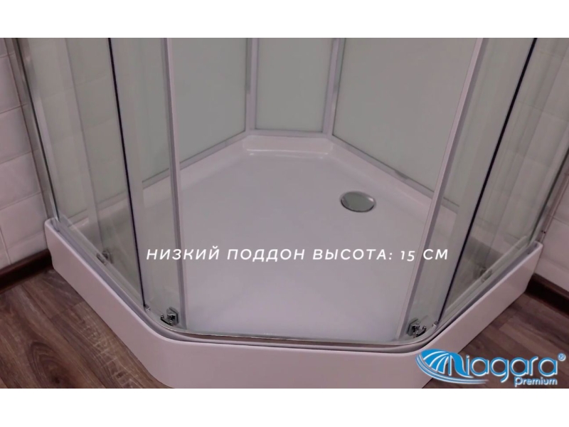 Купить Душевая кабина Niagara Premium 90 x 90, низкий поддон, профиль - черный, стекло - тонированное, NG-6901-01D BLACK