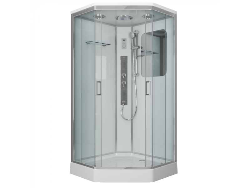 Купить Душевая кабина Niagara Premium 90 x 90, с г/м, низкий поддон, профиль - хром, стекло - прозрачное, NG-6001-01GD