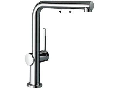 Кухонный смеситель Hansgrohe Talis M54, с вытяжным изливом, хром, 72808000