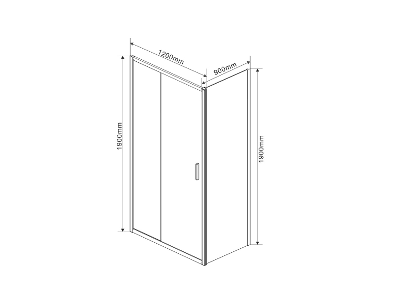 Купить Душевой уголок Vincea Garda VSR-1G9012CH, 120 x 90 см, прямоугольный, дверь раздвижная, стекло шиншилла, хром