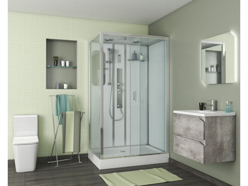 Купить Душевая кабина Niagara Premium 120 x 80, с г/м, низкий поддон, профиль - хром, стекло - прозрачное, NG-6012-01GQL/R