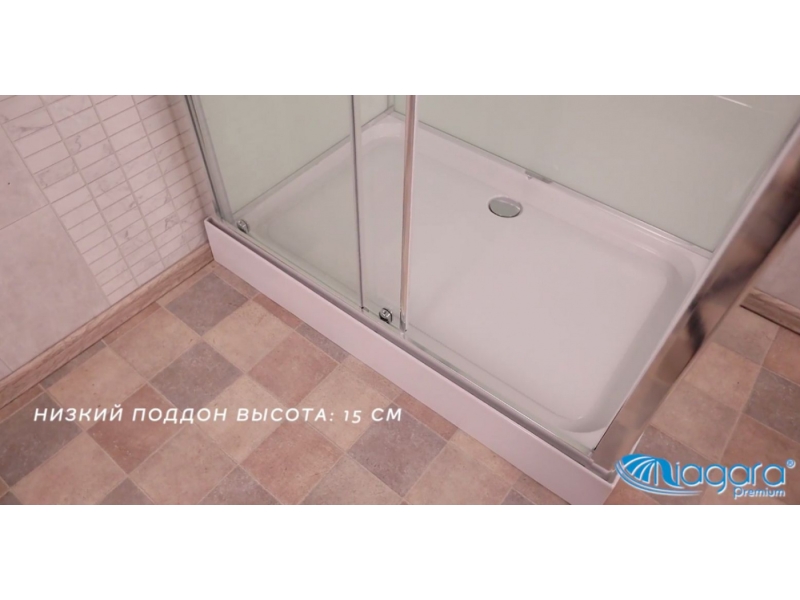 Купить Душевая кабина Niagara Premium 120 x 80, с г/м, низкий поддон, профиль - хром, стекло - прозрачное, NG-6012-01GQL/R