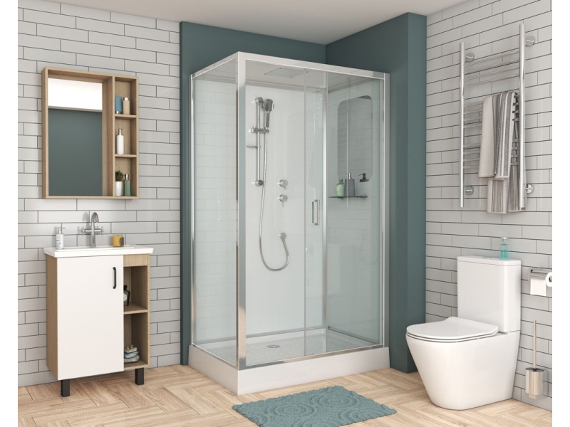 Купить Душевая кабина Niagara Premium 120 x 80, низкий поддон, профиль - хром, стекло - прозрачное, NG-6012-01QL/R