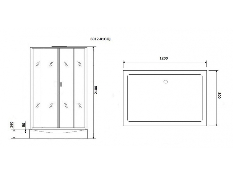 Купить Душевая кабина Niagara Premium 120 x 80, низкий поддон, профиль - хром, стекло - прозрачное, NG-6012-01QL/R