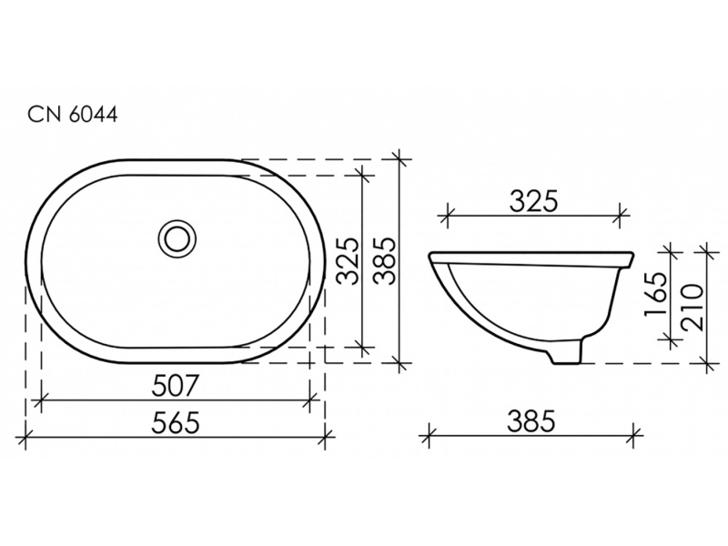 Купить Раковина Ceramica Nova Element, 56.5 х 38.5 х 21 см, цвет белый, CN6044