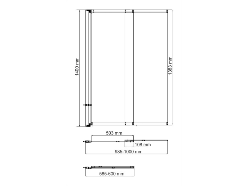 Купить Стеклянная шторка на ванну WasserKraft 41S02-100L/R Matt glass, распашная/раздвижная, двустворчатая