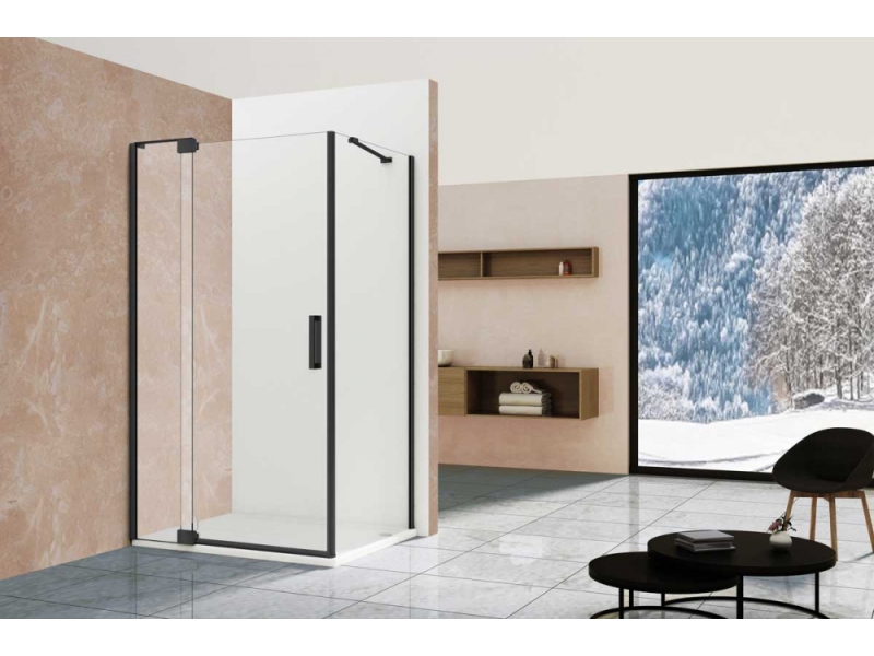 Купить Душевой уголок Vincea Extra VSR-1E 110/120 x 90 см, стекло прозрачное, профиль черный, VSR-1E111290CLB