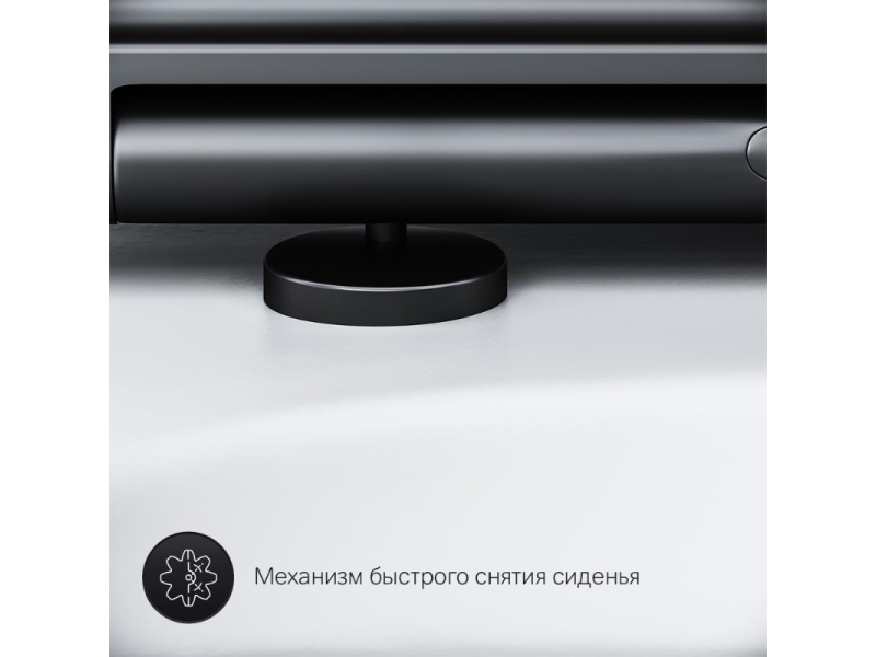 Купить Подвесной унитаз Am.Pm Gem FlashClean безободковый, белый, с черным матовым сиденьем микролифт, C901700SCmb