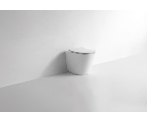 Унитаз приставной безободковый CeramaLux, крышка микролифт, белый, 3178
