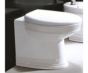 Приставной унитаз CeramaLux Lux Classic 2474 37 х 53 х 40 ободковый, сиденье DP, Soft Close, белый