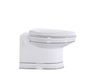 Приставной унитаз CeramaLux Lux Classic 4287 37 х 53 х 40 см безободковый, сиденье DP, Soft Close, белый, хром