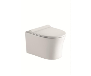 Подвесной унитаз CeramaLux B2347 36 x 52 x 36 см безободковый, сиденье ультратонкое, Soft Close, крышка микролифт