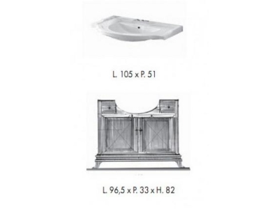 Комплект мебели Labor Legno MARRIOT Composizione M107, вишня/бронза, 105 см