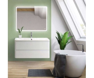 Тумба под раковину BelBagno Albano ALBANO-1200-2C-SO-BL 120 см, подвесная, цвет белый глянцевый (bianco lucido)