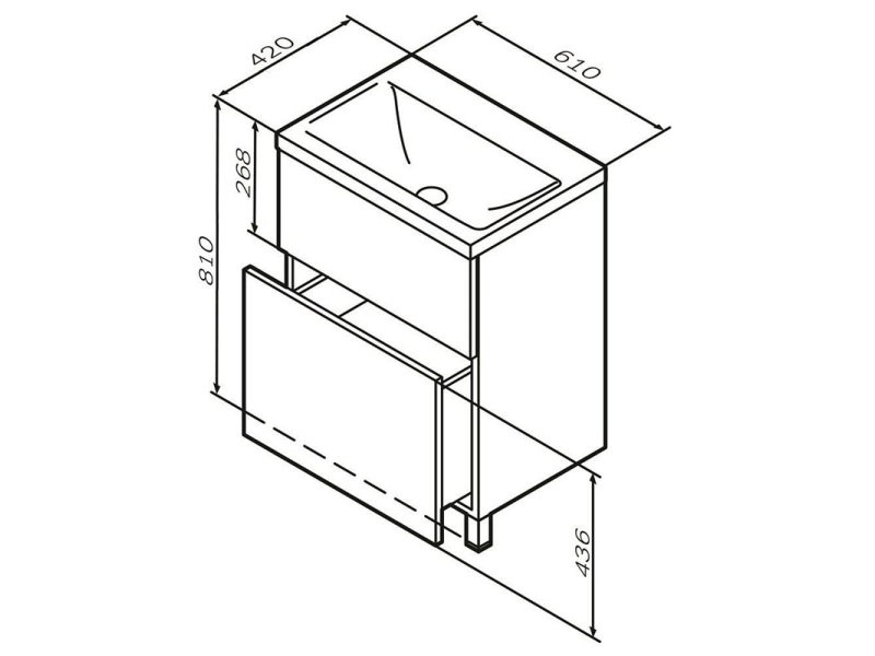 Купить Тумба под раковину Am.Pm Gem M90FSX06022GM32, напольная, 60 см, 2 ящика push-to-open, графит матовый