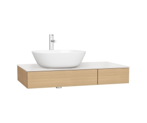 Тумба под раковину Vitra Origin 90 см, подвесная, дуб, чаша слева/справа 65675/65678
