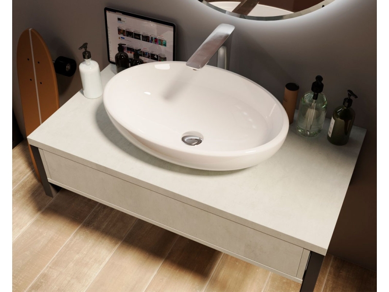 Купить Тумба 1Marka Grunge Loft 90П, бетон светлый, У85852
