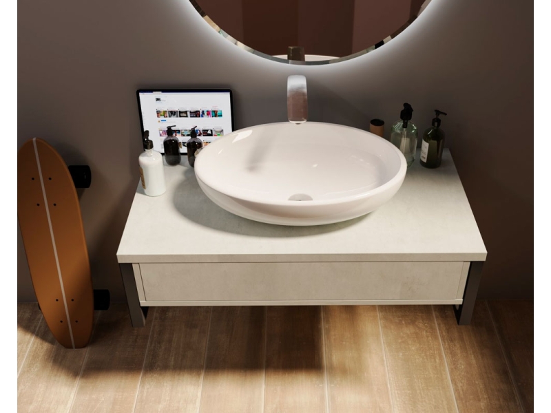 Купить Тумба 1Marka Grunge Loft 90П, бетон светлый, У85852