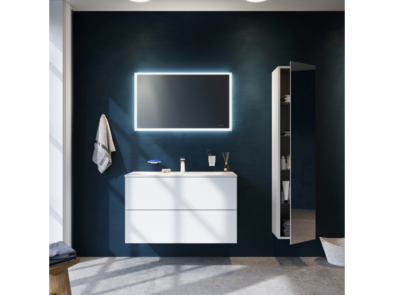 Купить Зеркало Am.Pm Spirit 2.0 M71AMOX1001SA, 100 см, с LED-подсветкой и системой антизапотевания, инфракрасный сенсор