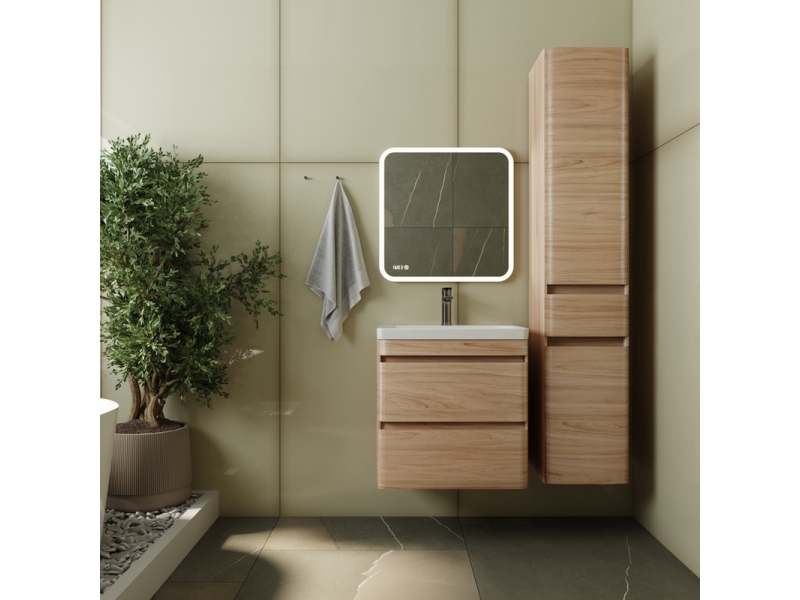 Купить Тумба под раковину Style Line Атлантика 60 СС-00002217 Люкс Plus, 60 см, подвесная, ясень перламутр