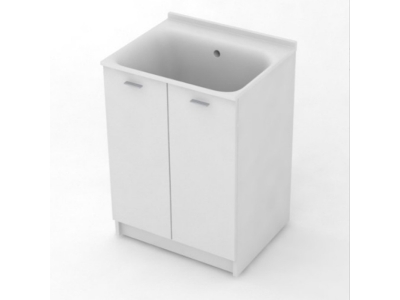 Комплект для постирочной Kerasan Aquadom, 60 x 50 см напольный, с сифоном, белый матовый, 9166k3*0
