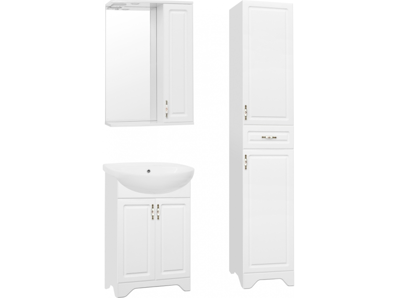 Купить Зеркало-шкаф Style Line Олеандр-2 55/С ЛС-00000049 Люкс, 55 см, подвесное, белое
