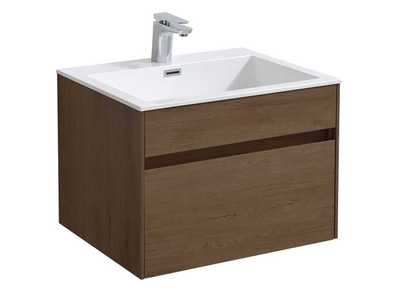 Купить Тумба под раковину Vincea Chiara 60 см, подвесная, коричневый (T.Oak), VMC-1C600TO