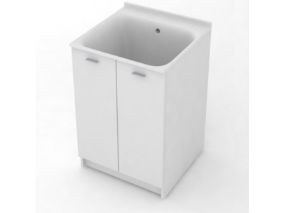 Комплект для постирочной Kerasan Aquadom, 60 x 60 см напольный, с сифоном, белый матовый, 9165k3*0